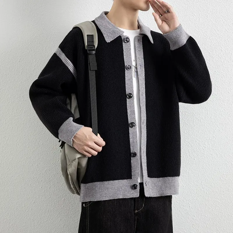 2026 Autumn Men's Fashion Casual Knitted Cardigan Sweater Jacket