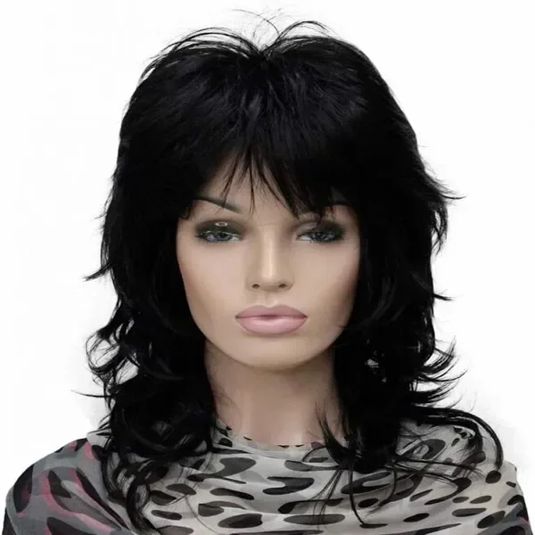 

Lydell Classic Long Black Wavy Soft Shaggy Layered Darkest Cosplay Wig