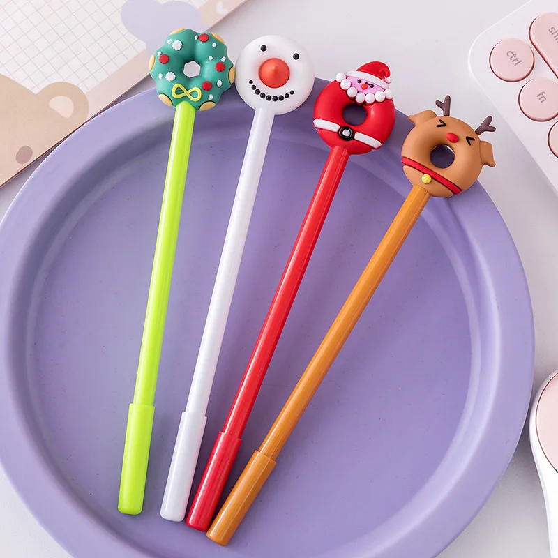 

36PCS Wholesale Children's Students' Christmas Gift Prizes Christmas Doughnut Gel Pens Creative Stationery Gel Pens Wholesale