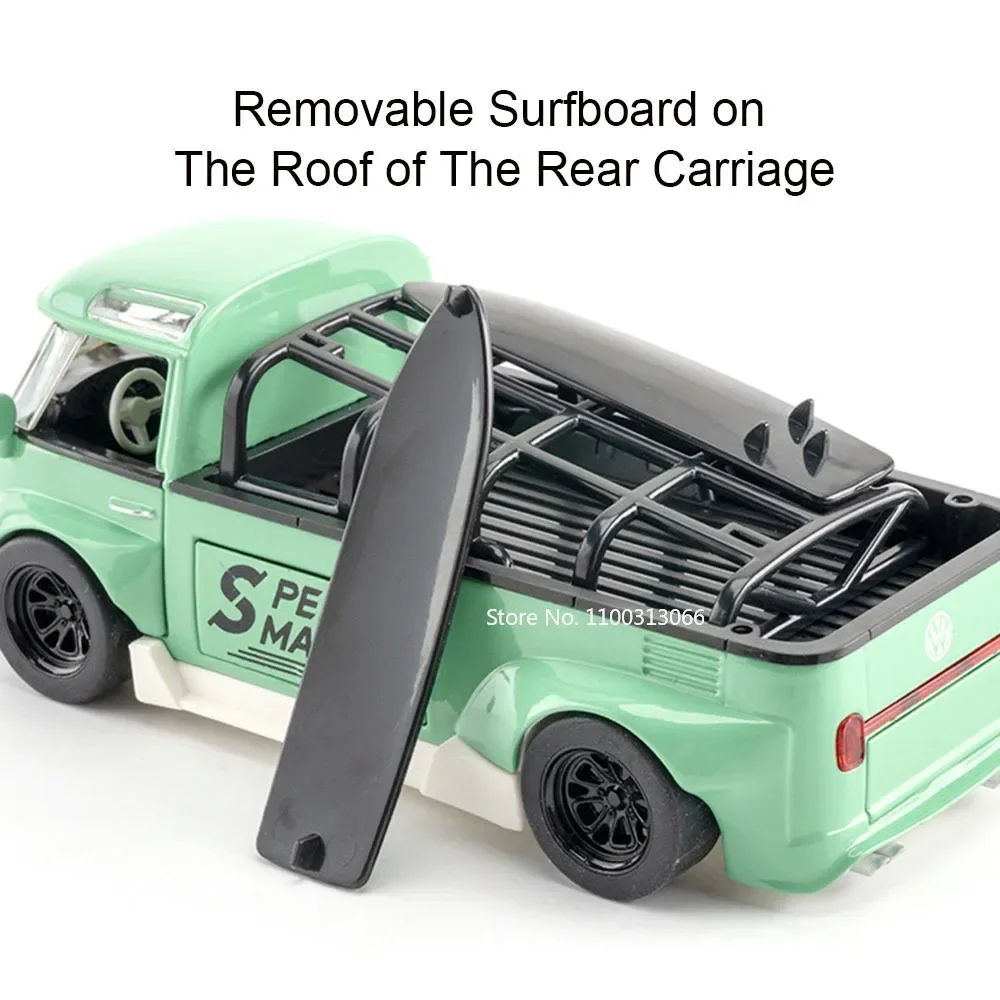 1:32スケール T1バス ハイエースモデル 合金製ダイキャストカー ドア開閉可能 ライトと音楽付き プルバックカー 子供・大人向けギフト