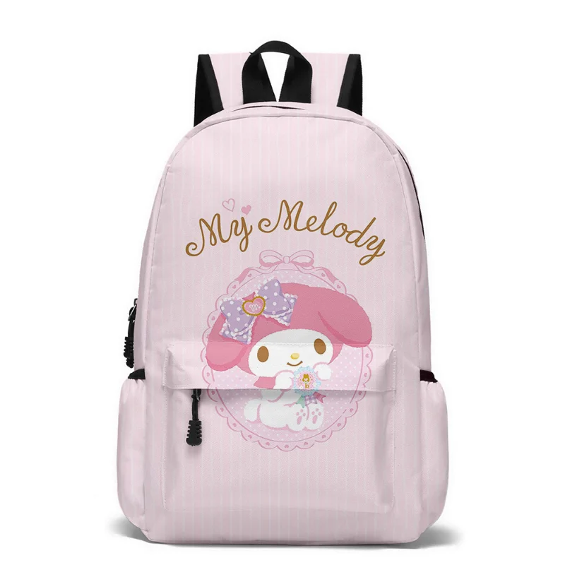 Sanrio Melody Student Schoolbag, bonito dos desenhos animados, leve e grande capacidade, mochila infantil, novo