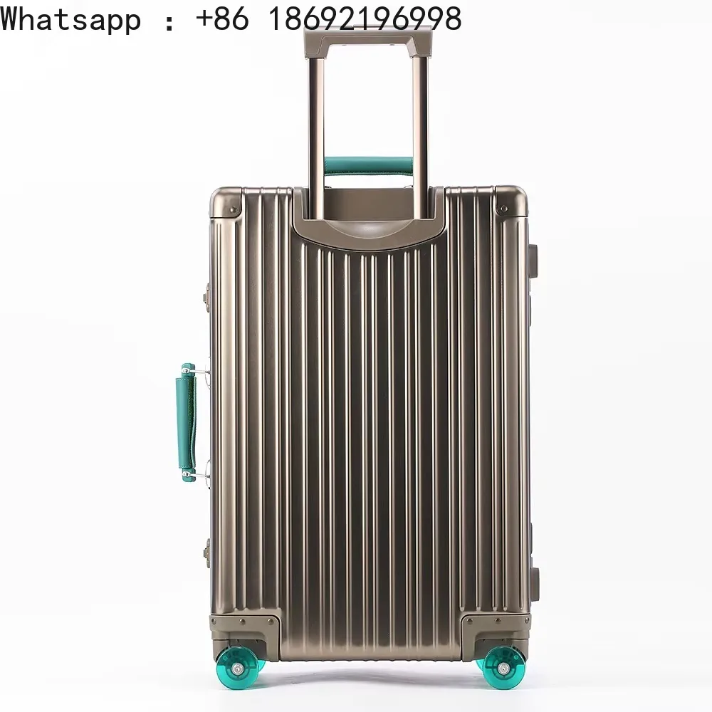 All Aluminum-Magnesium Travel Suitcase Alloy Trolley Case Bag with Spinner Wheels Silent TSA Lock Carry-On Luggage for Travel