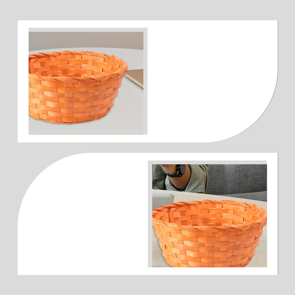 

Bamboo Storage Basket Handwoven Lightweight Desk Decor Easter Egg Holder Woven Baskets Container Small Size