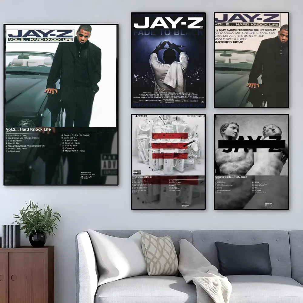 Rapper JAY Z The Blueprint Poster Pop Wall Art PP Decorative Water-Resistant Print Apartment Dorm Office Room Decor Gift