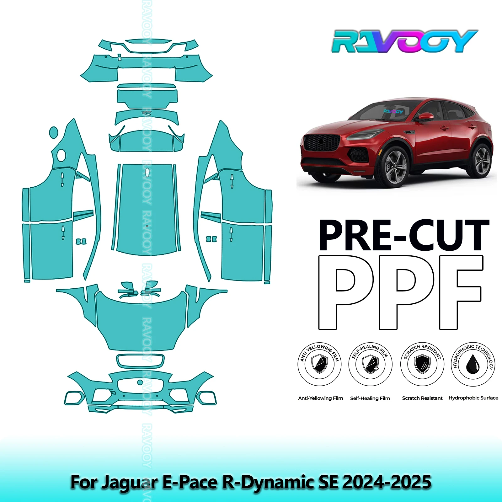 

8.5Mil Precut PPF Paint Protection Film Full Vehicle For Jaguar E-Pace R-Dynamic SE 2024-2025