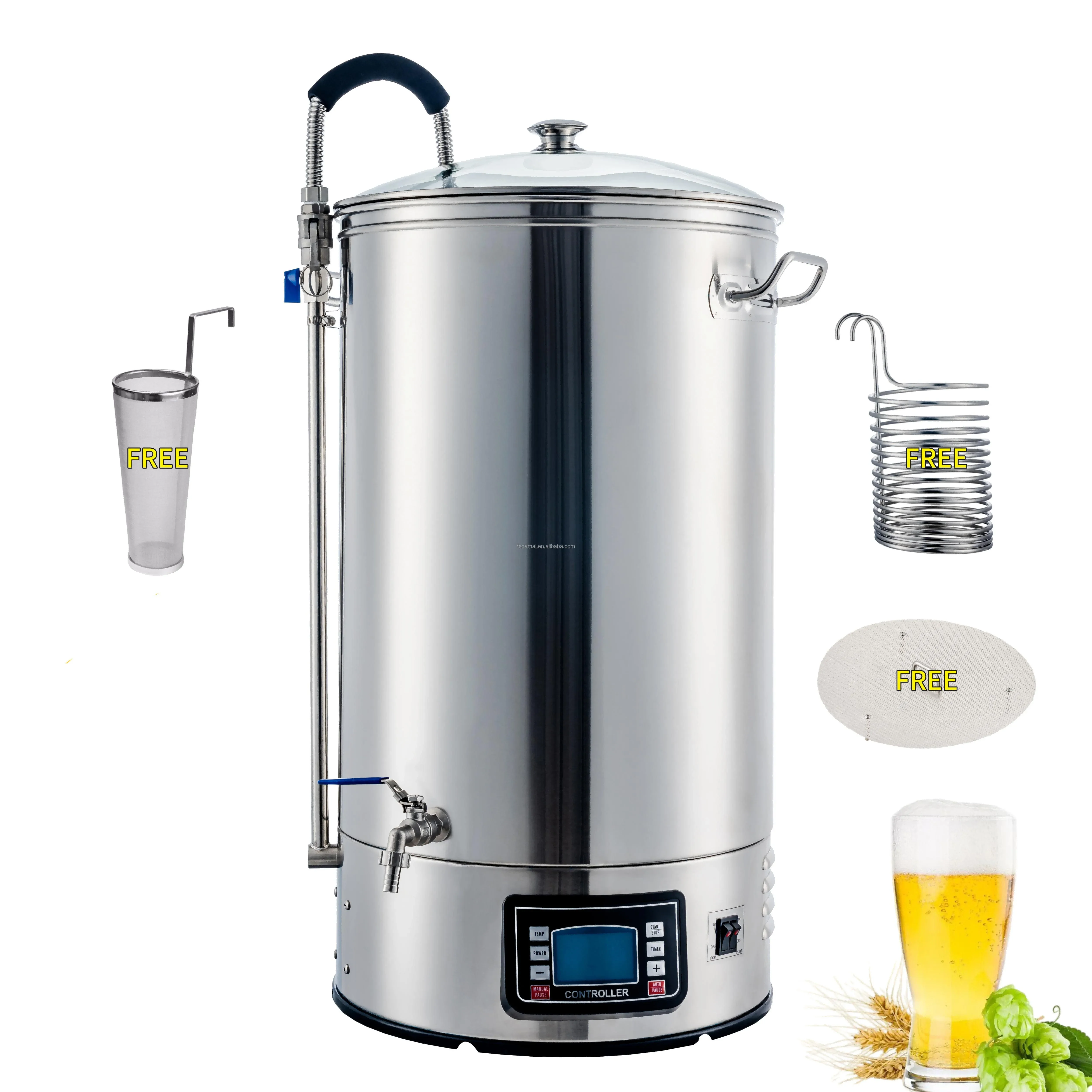 All-in-One 70 Liter Home Brew System Electric Craft Beer Maker with Mash Tun for Brewing Similar to Guten Capacity