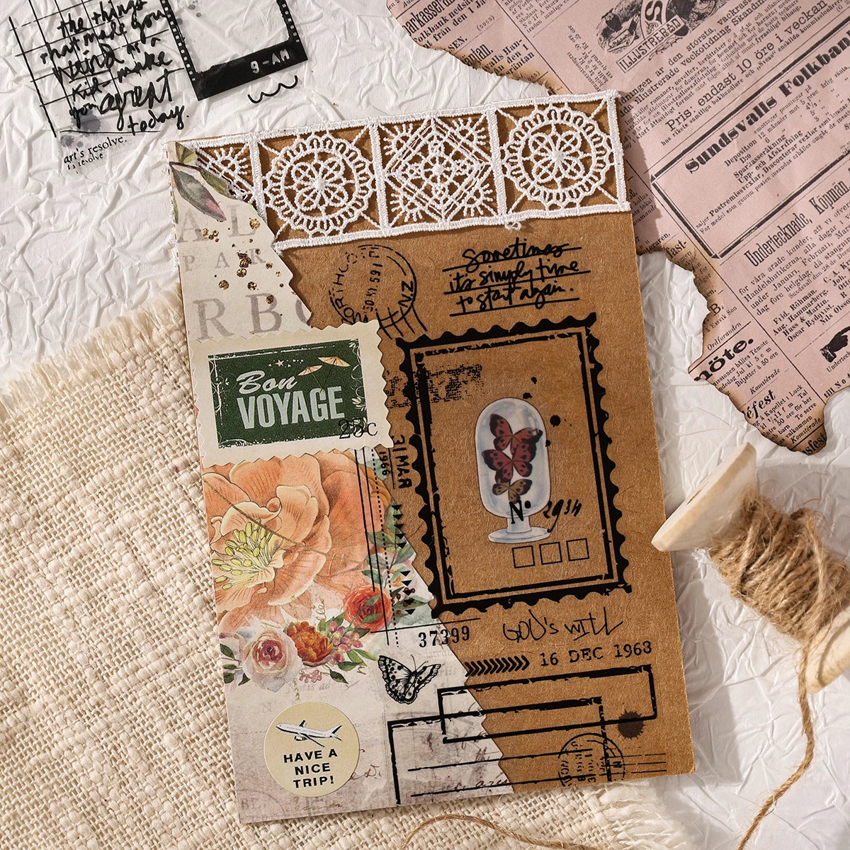 4 Rollen/Karton, kreatives Retro-PET-Washi-Tape, geeignet für DIY-Planer und Geschenkbox-Dekorationen, exquisit stilvoll