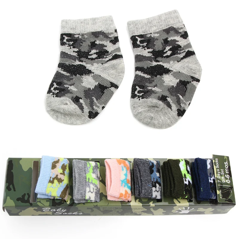 7 Pairs Spring Baby Socks Cotton Soft Warm Printed Cute Socks Infant Chic Casual Skin-Friendly Floor Socks Baby Accessories Gift