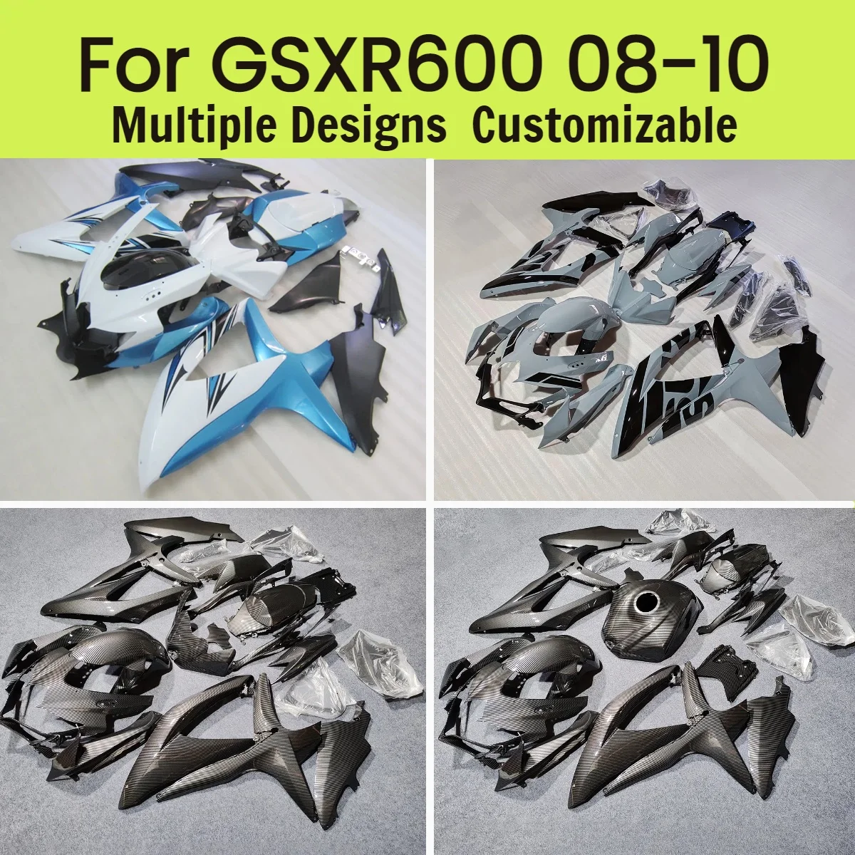 

Motorcycle Fairings GSXR600 GSXR750 2008 2009 2010 Carbon Fibre Complete ABS Fairing Kit for GSXR 600 750 08 09 10