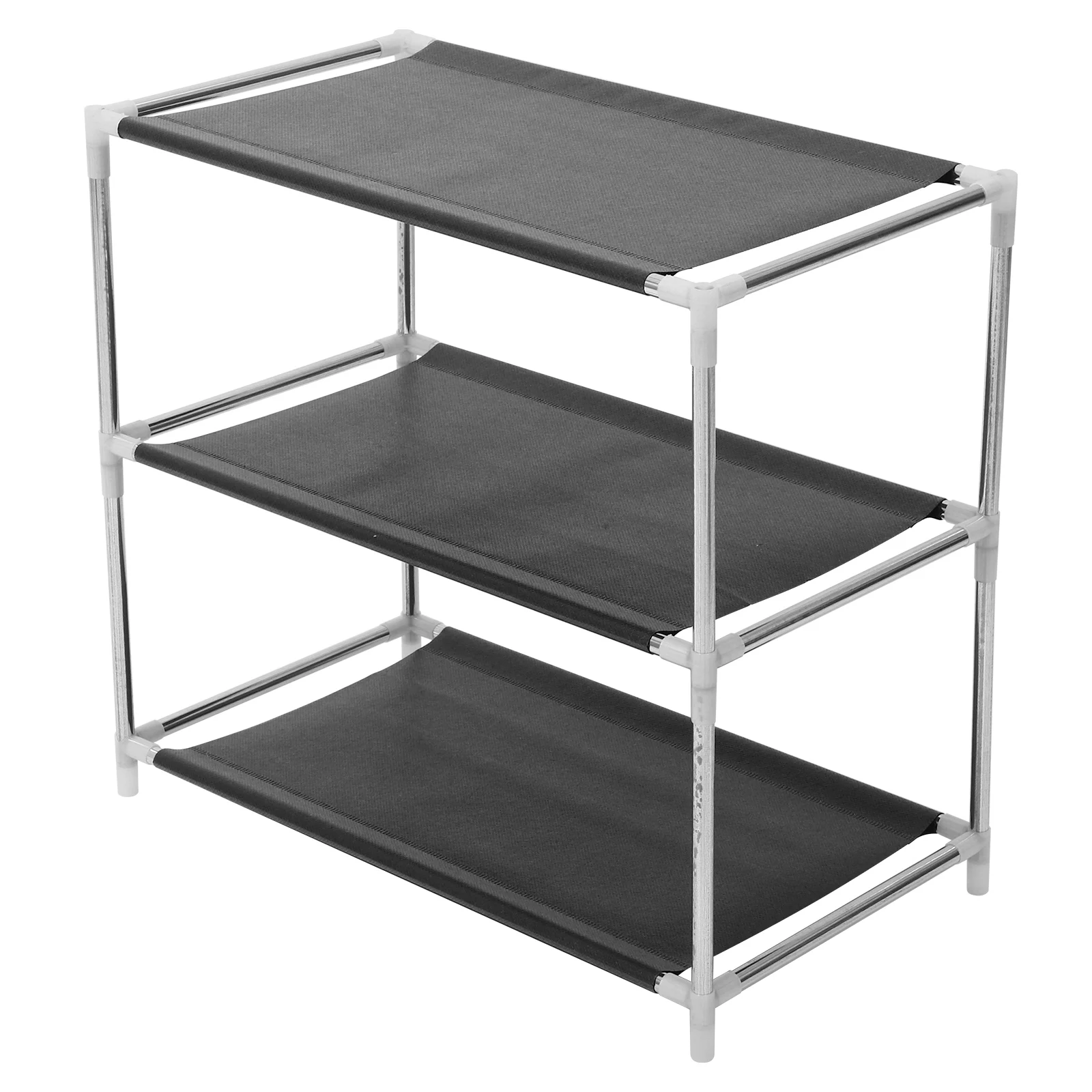 

4 Layers Dust-proof Shoe Rack Black Steel Multi-layer Organizer for Entryway Hall Bedroom Balcony Bathroom Compact Space-saving