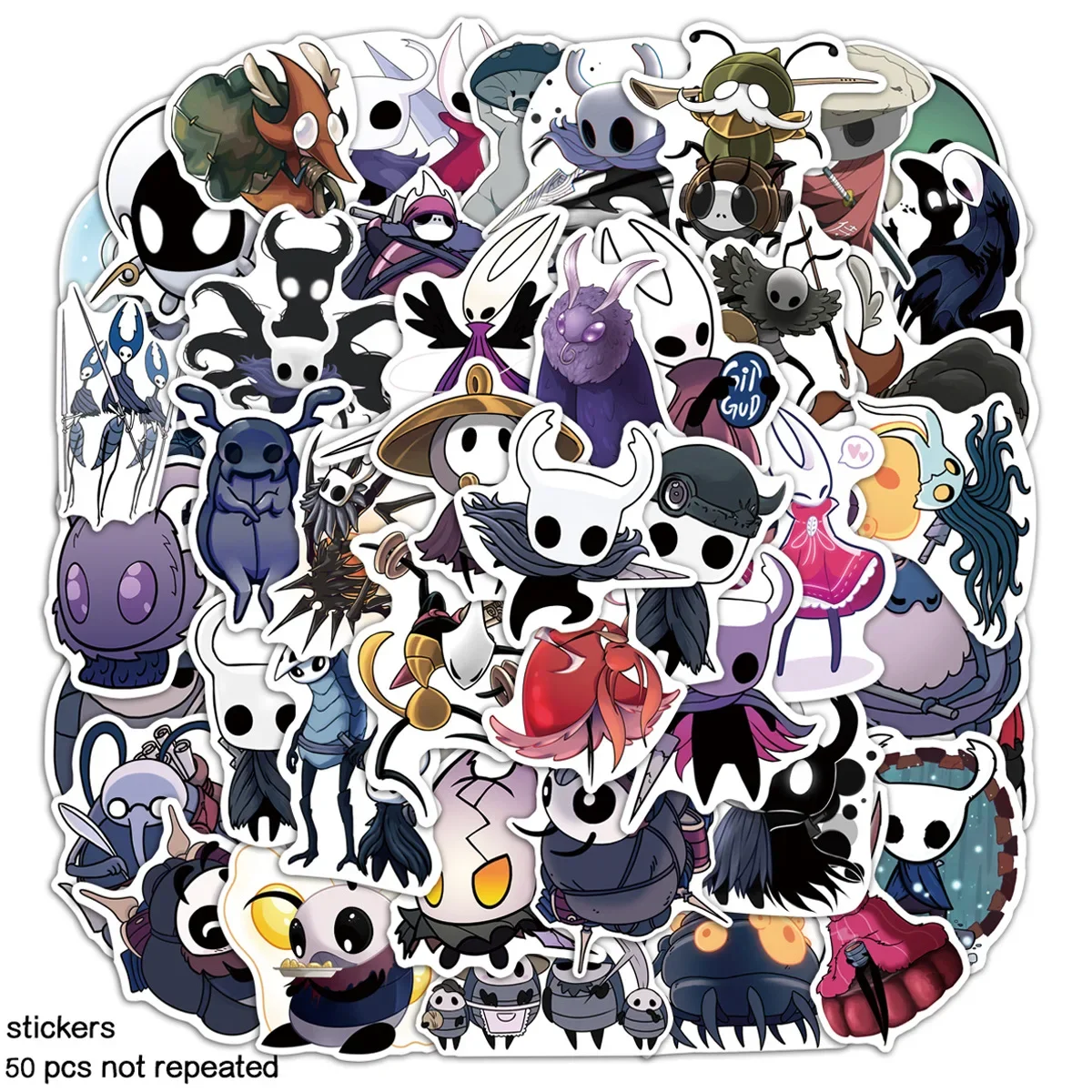 10/30/50PCS Cartoon Game Hollow Knight Cool Stickers Aesthetic Kid DIY Toy Car Skateboard Table Laptop Phone Graffiti PVC Decal