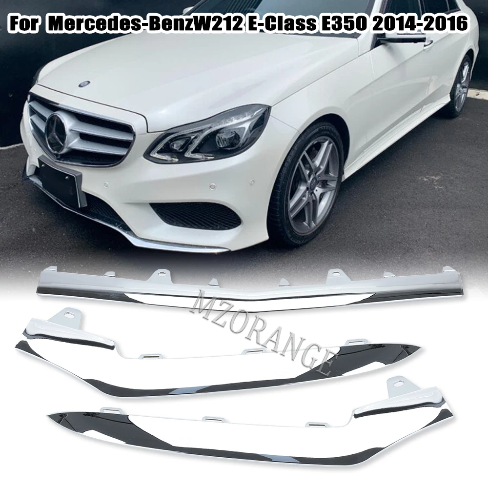 

Lower Front Bumper Chrome Trim Molding For Mercedes-Benz W212 E200 E250 E300 E350 4 Door Sport 2014 2015 2016 car accessories