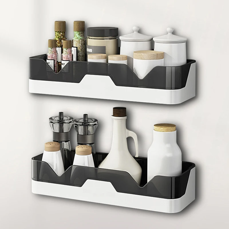 Wall-Mounted Kitchen Storage Bathroom Accessories Suitable For Cosmetics Shampoo Drainage Ventilation Plastic Storage Rack