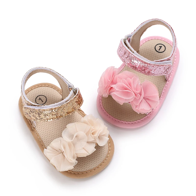 Sandales à paillettes pour bébés filles de 0 à 18 mois, chaussures de princesse d'été douces et confortables, pour la marche