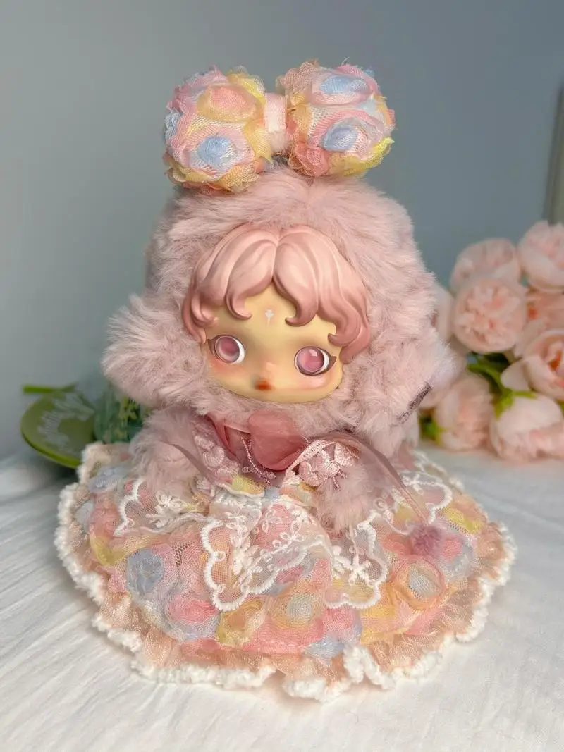

Mini Cake Skirt For Skullpanda Cute Doll Clothes Pink Princess Skirts Handmade Floral Dress Set Diy Decortion Dolls Accessories