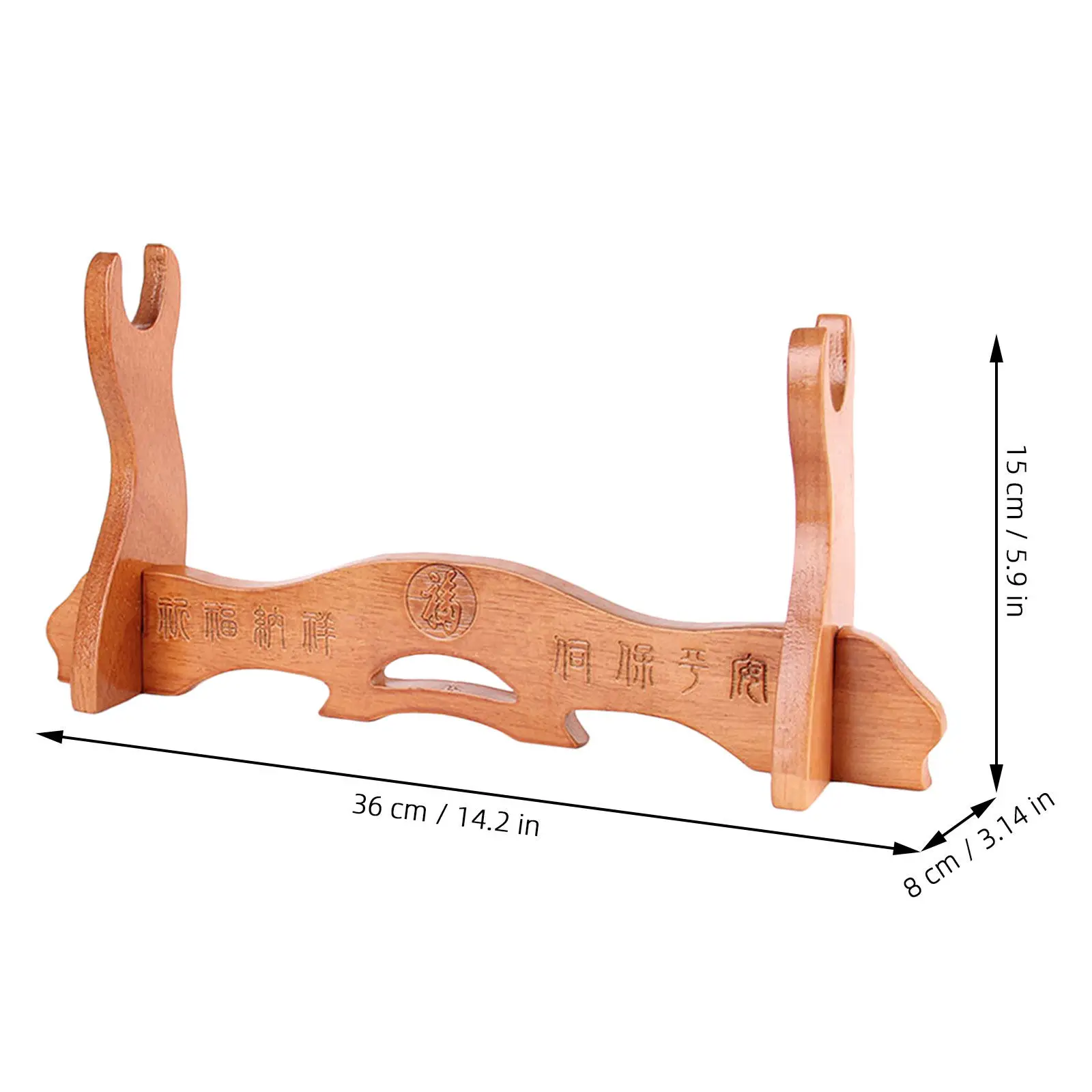Peach Wood Display Stand Desktop Decorative Wooden Storage Rack Holder Craft Organizer for Home Wooden Swords Holder
