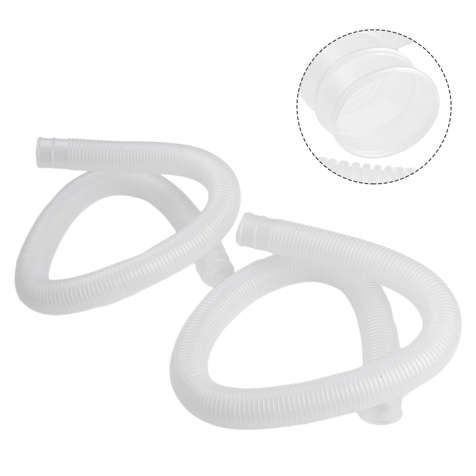 Two 1.For 25 inch PVC Accessory Hoses for Above Ground Pool Pump Replacement With Smooth Interior and Spiral Wound Durability