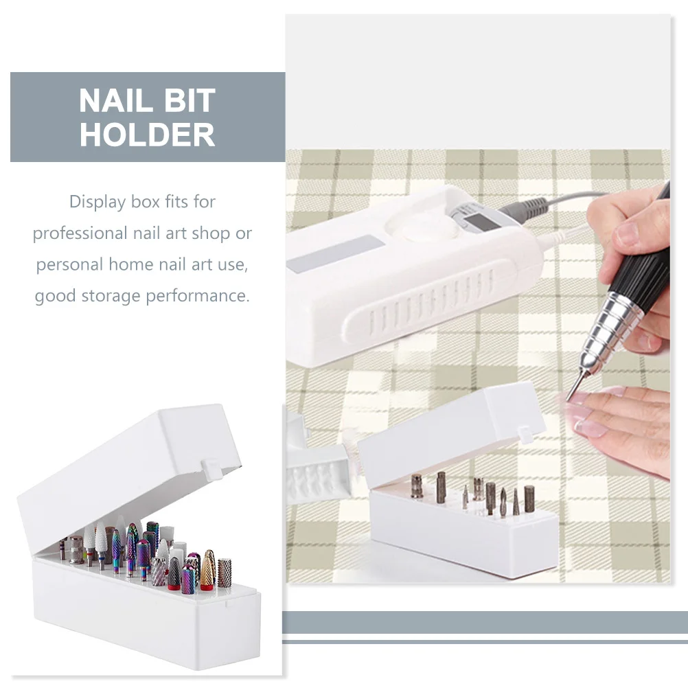 

2pcs Grinding Head Storage Box Nail Drill Bits Organizer Display Rack Dust Free Lightweight Durable Practical Accessories