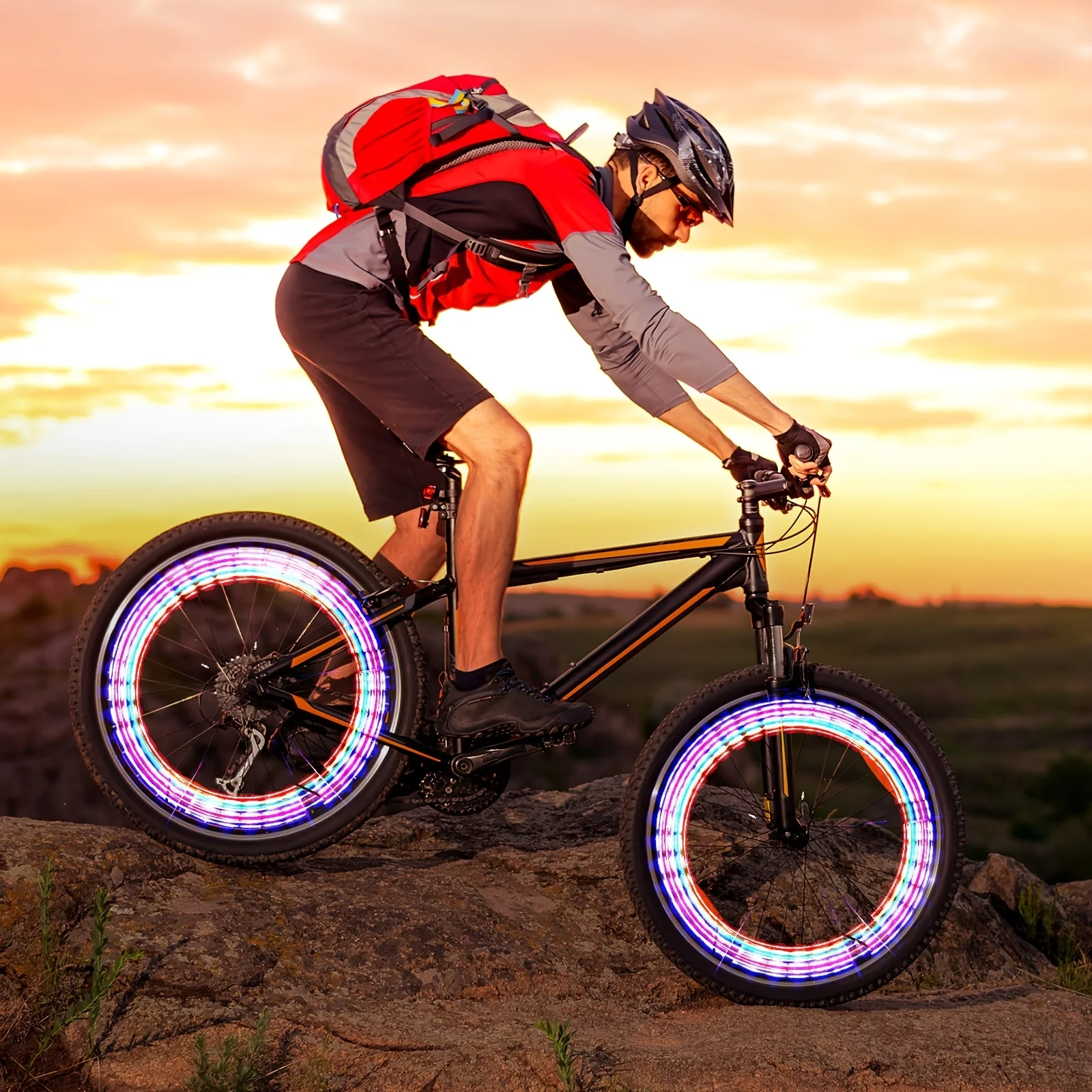 2Pcs Bicycle Lights LED Bike Wheel Luminous Fluorescent Tire Valve Light Cap Decor Neon Lamp Flash Cycle Accessories view 5