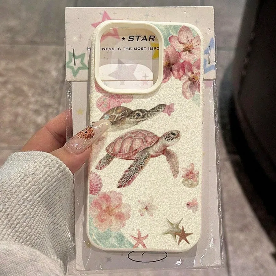 Tropical Beach Coconut Tree Sea Turtle Fig Pattern Phone Case For iPhone 17 16 15 14 13 12 11 Pro Max XS X XR 16 Plus 17E Cover - view 2