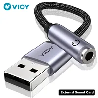 USB To 3.5mm Jack Audio Adapter USB-A To 3.5 TRRS Female Adapter with External Stereo Sound Card for Headphone Mac PS4 PC Laptop