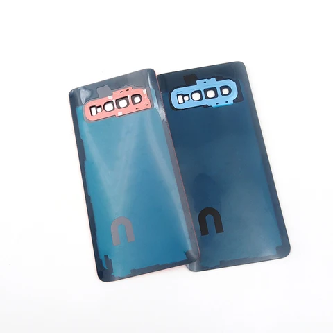 Для Samsung Galaxy S10 G973 S10 Plus S10+ G975 S10e G970 Батарея Стеклянная задняя крышка Корпус Задняя дверь Детали панели + объектив камеры