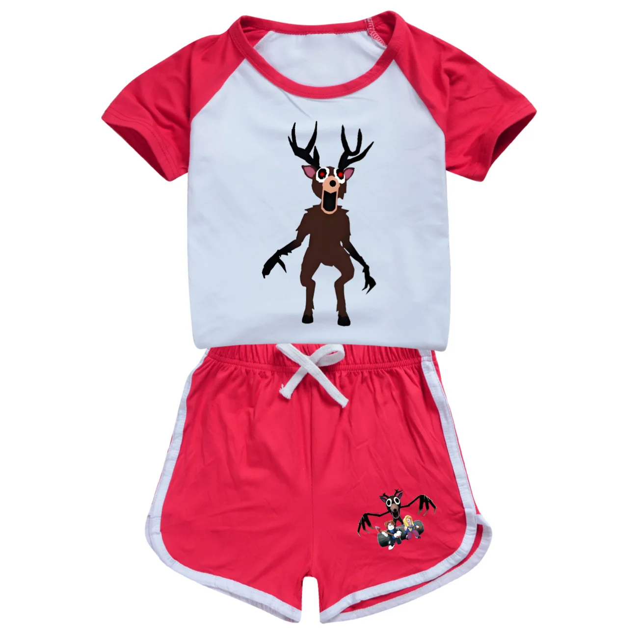 99 Nights In The Forest Kids Tracksuit Summer Fashion Cartoon 2pcs Set Short Sleeve Crop Top+Pants for Girls Baby