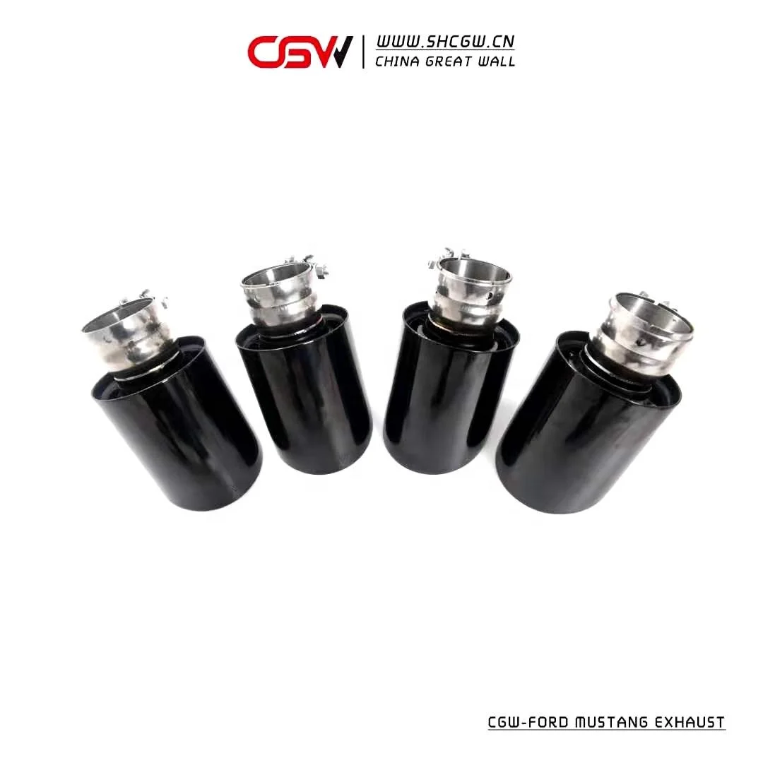 owling Sound Performance Exhaust Muffler With Black Quad Tips for  2.3T GT500 Style - view 6