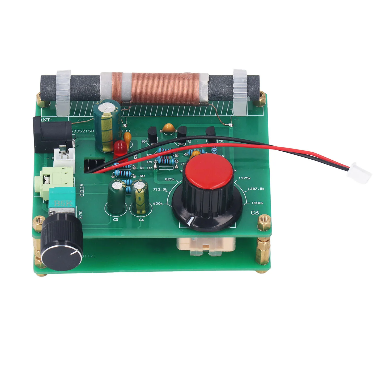 AM-zendermodule, breed toepasbaar, met LED-indicator, amplitude-modulatie, 3,5 mm hoofdtelefoonaansluiting voor radio.