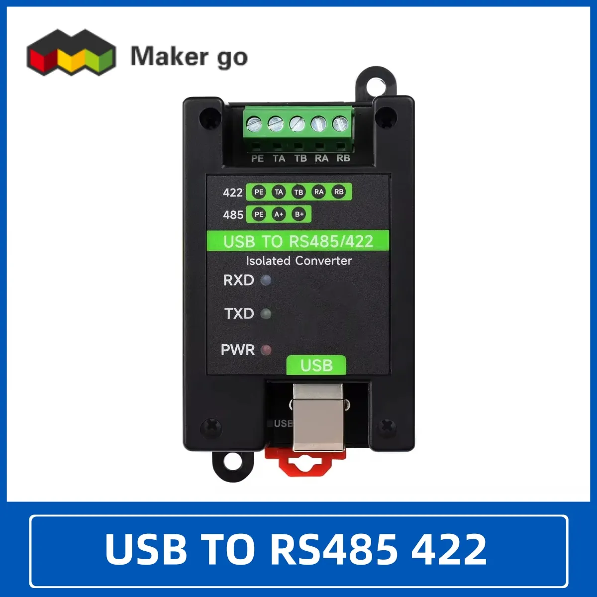 USB to RS485/422 industrial-grade isolation converter FT232RNL and SP485EEN chip scheme, a variety of protection circuits