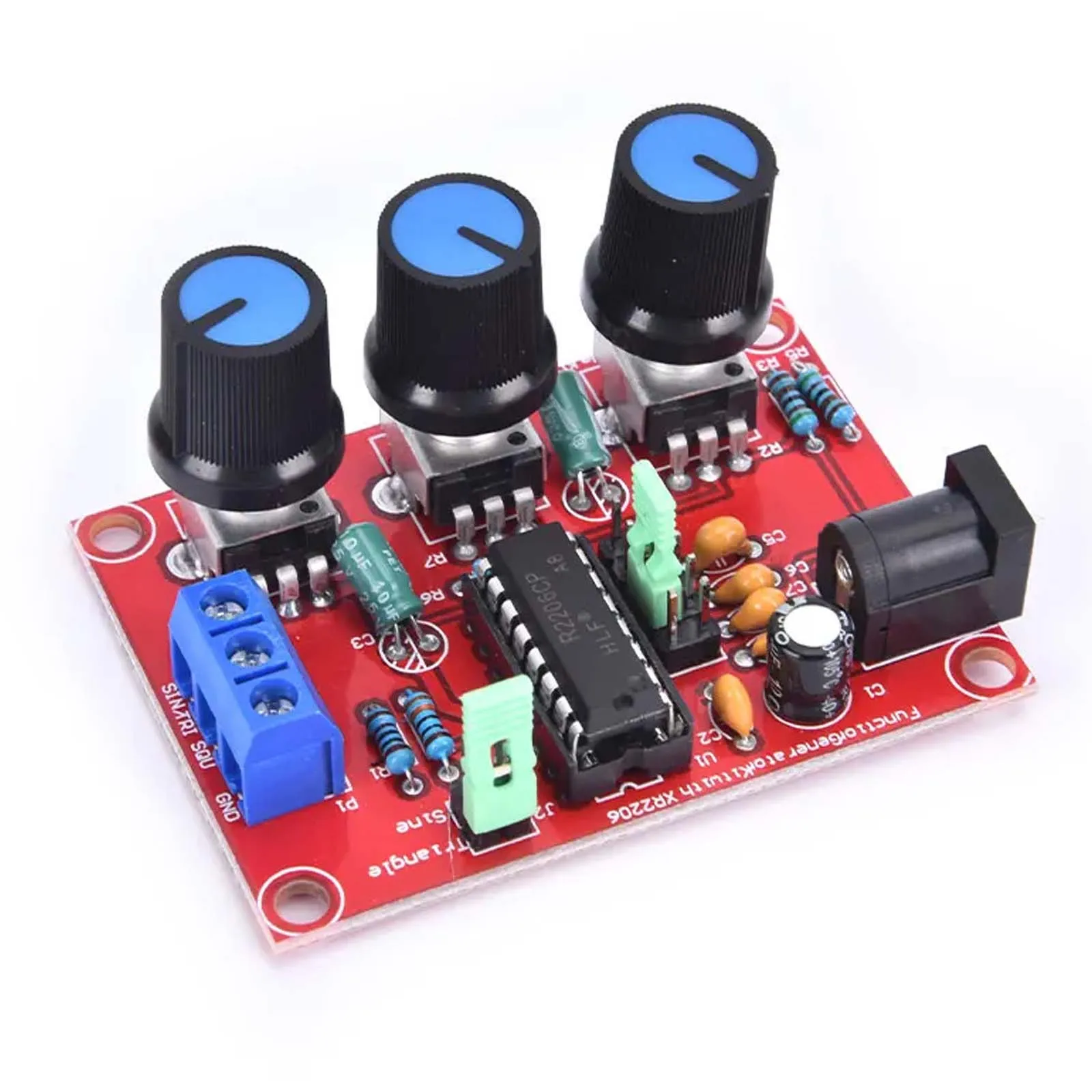 XR2206 Function Signal Generator, 9‑12V DC Input Frequency Module Signal Generator Sine Triangle Square Output 1Hz‑1MHz