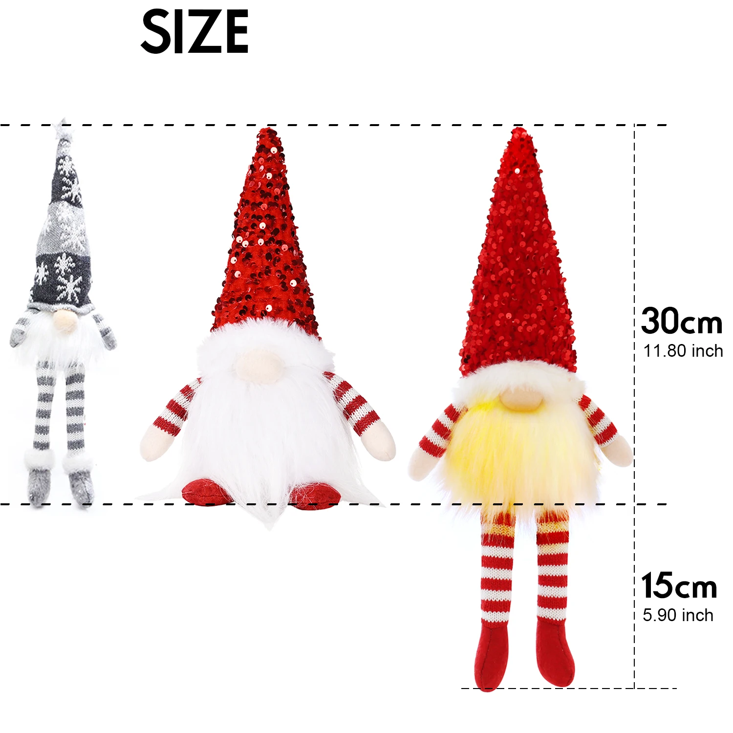 2024 Christmas Decorations LED Gnome Sequins Faceless Doll Night Light for Home Holiday Xmas Ornament Gift Navidad New Year