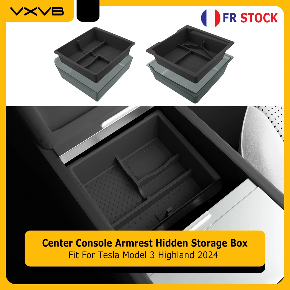 Für Tesla Modell 3 Highland 2024 2025 Zentrale Konsole Armlehne Lagerung Box Abdeckung Organizer Box