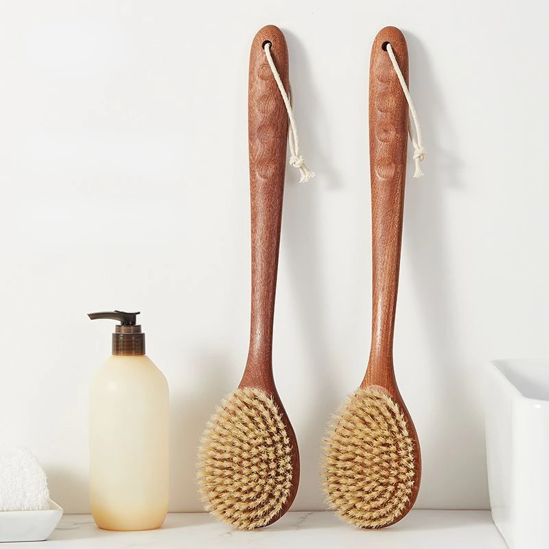 

Long Handle Bristle Rub Back Brush Soft Back Body Shower Brush Dry and Wet Rub Mud Bath Artifact Exfoliating Bath Accessories