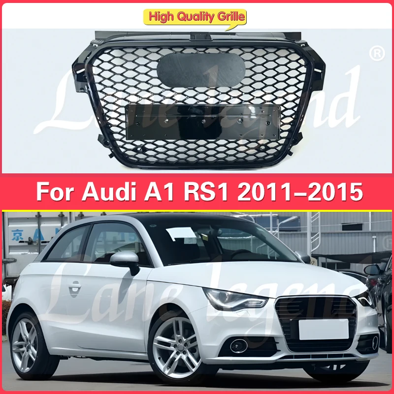 High quality ABS GRILL Centre Panel Upper Grill For Audi A1 2011-2015 Grill Honeycomb Grill with Lower Mesh Ventilation Net