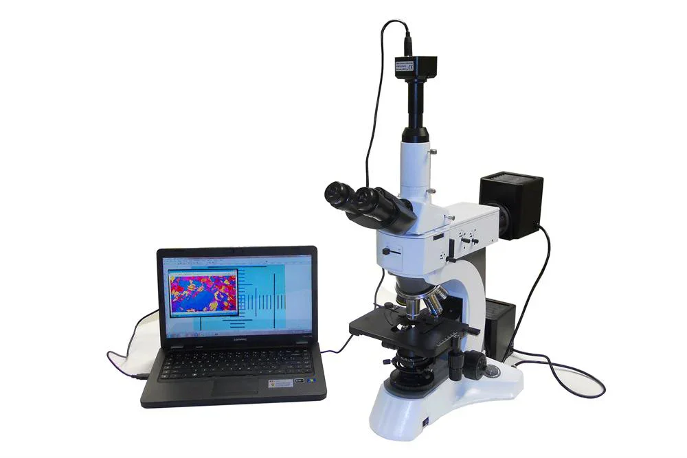 Advanced Metallurgical Microscope with Polarizing Darkfield & Dual Lights + 5.0 MP Digital 40X-1600X - MM500T