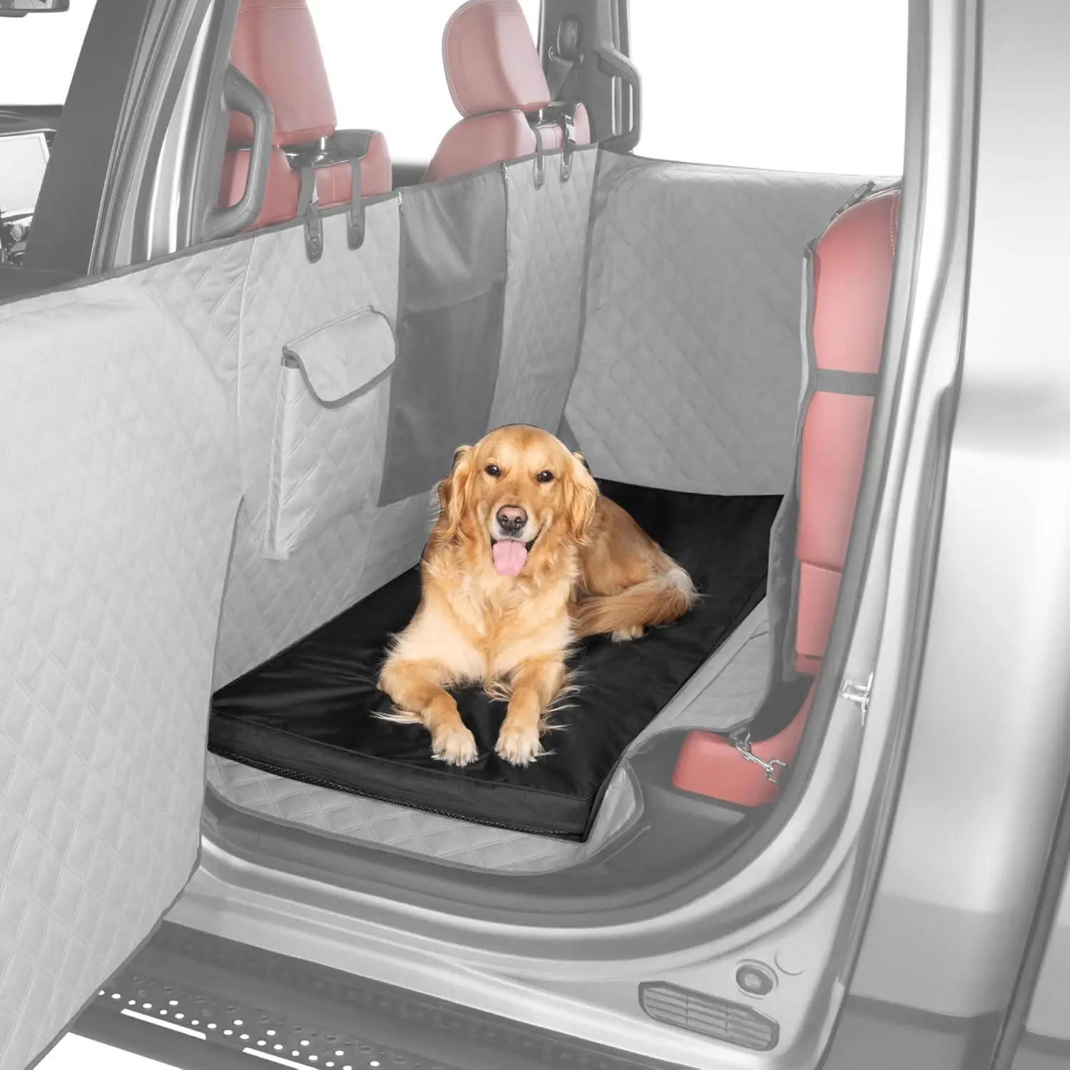 

Extra Large Waterproof Dog Car Seat Bed with Rebound Foam, Machine-Washable Cover for Comfort and Easy Cleaning