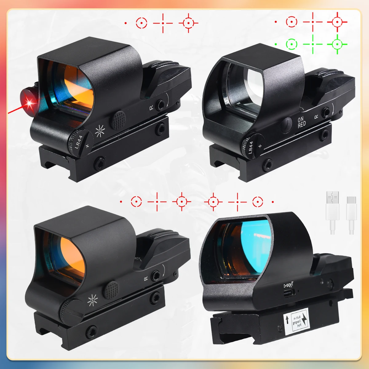 

Tactical Red Dot Sight With red laseru Sight tdoor Hunting Optics Riflescope Reflex Air Rifle Scope for 20mm Picatinny Rail