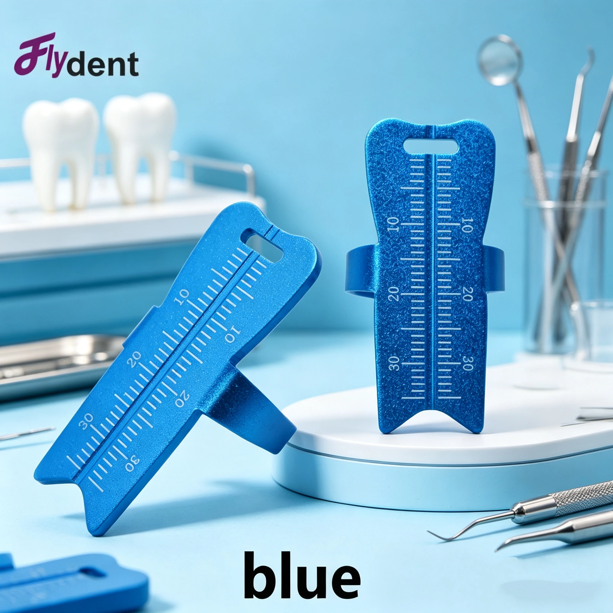 

Dental Rulers Aluminium Dentist Endo Finger Ruler Measure Scale Dentistry Endodontic Root Canal Gauge Medical Tool