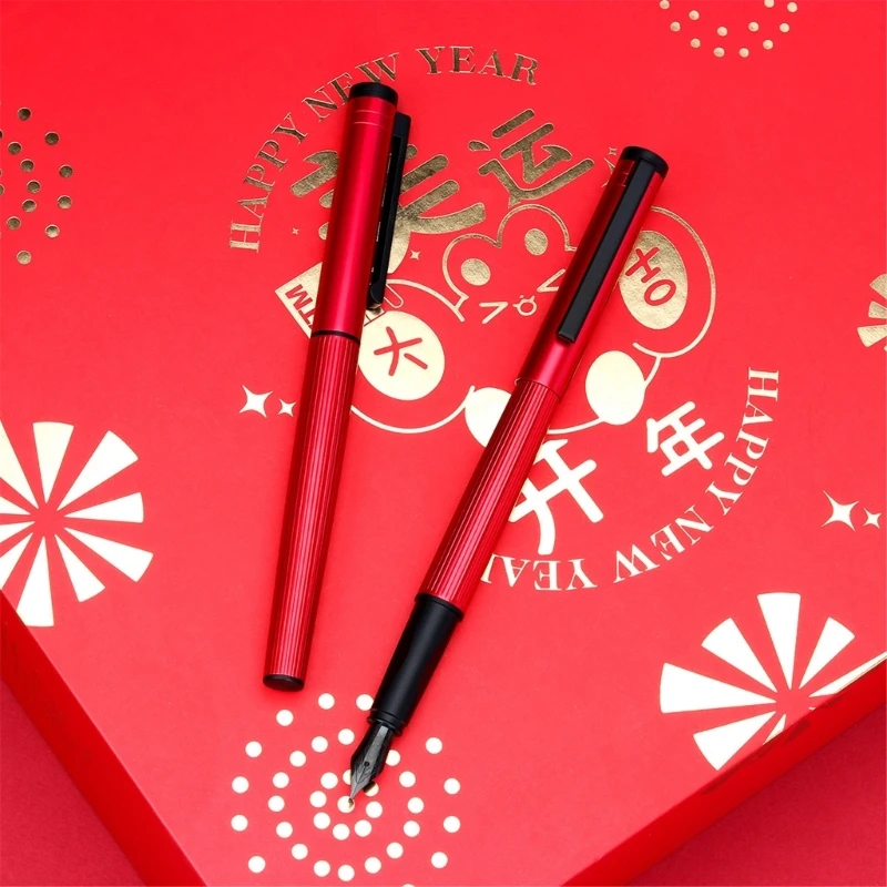 

Vintage Metal Fountain Pen F Nib Piston-Filled Absorber Ink Pen Business Gift Pen for Women Men Teachers Artist K1KF