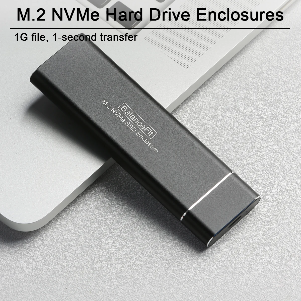 M.2 NVMe SSD Enclosure, USB 3.1 Gen 2 to NVME M-Key/(B+M) Key Solid State Drive External Case, for 2230/2242 /2260/2280 SSDs