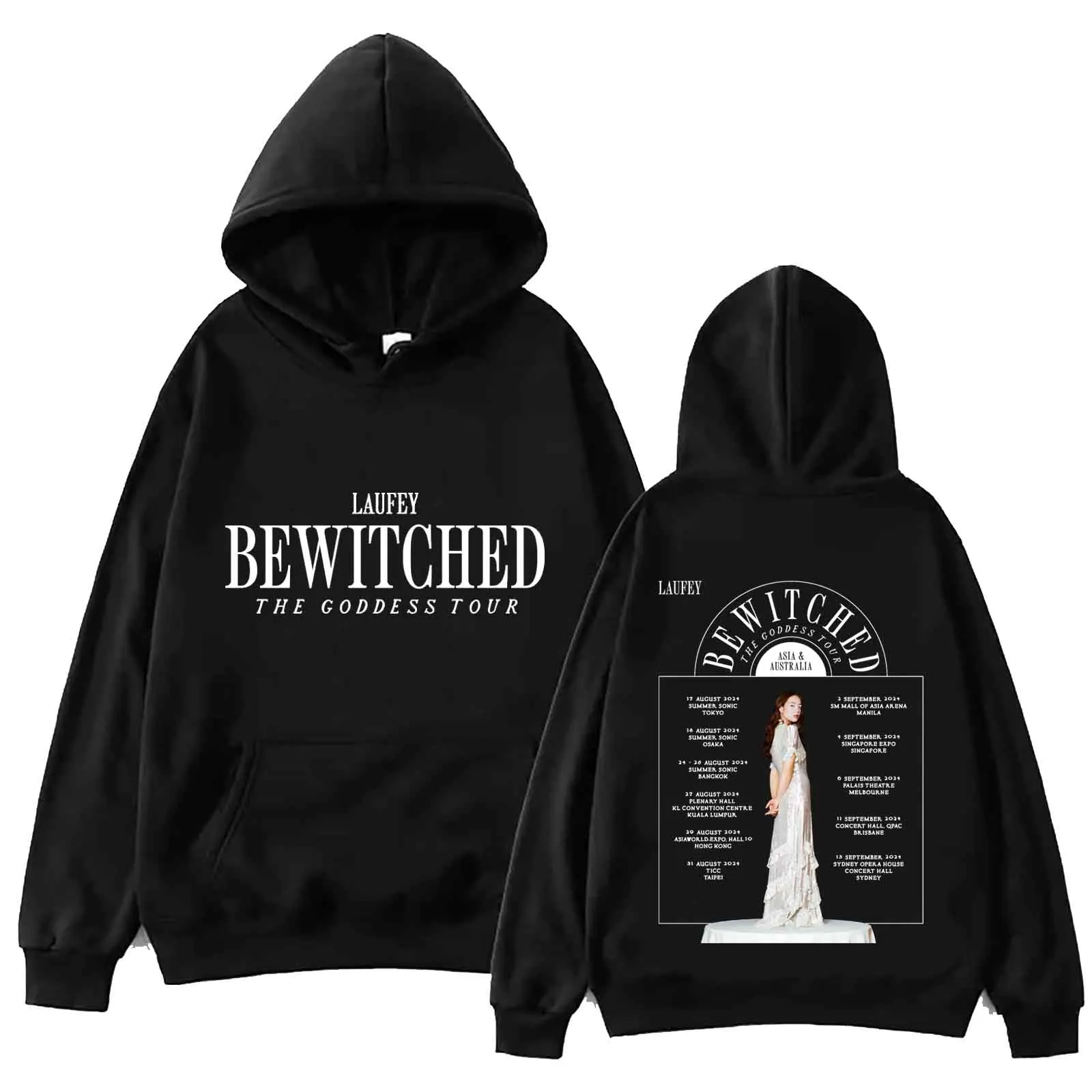 

Laufey Bewitched: The Goddess Tour 2024 Hoodie Tops Long Sleeve Regular Sweatshirt Music Fans Gift Spring Summer Casual