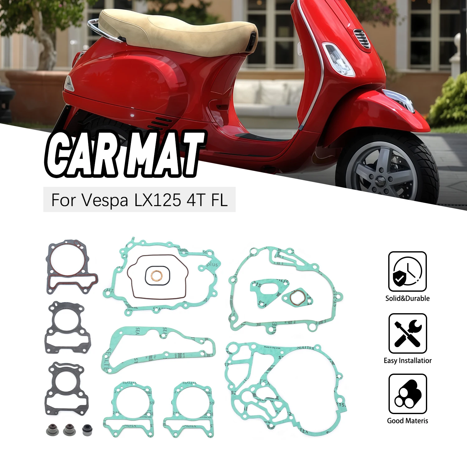 

Motorcycle Parts Engine Crankcase Clutch Covers Cylinder Gasket For Vespa LX125 4T FL 2012-2018 2019 2020 2021 2022 2023 2024