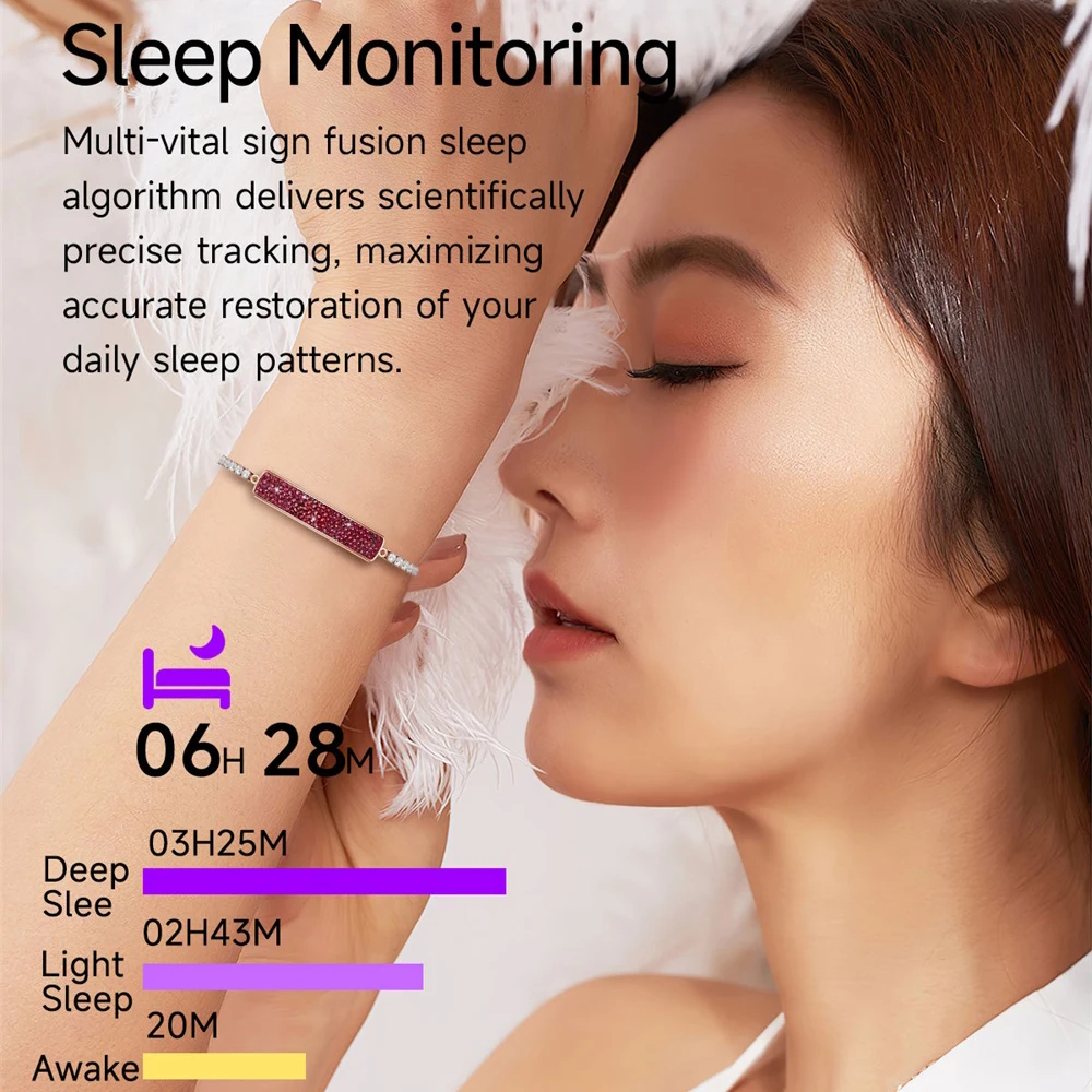 696 المرأة خطوة العد الصحة سوار ذكي 24H معدل ضربات القلب النوم رصد 5ATM مقاوم للماء حزام ساعة الماس سيدة الذكية الفرقة فتاة