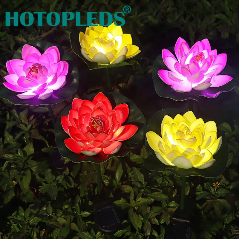 

Solar led lotus street light outdoor simulation garden decoration lawn light new waterproof