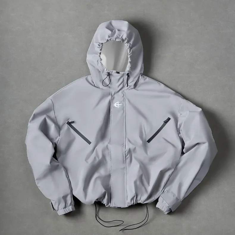 Herren High-Street Trendige Jacken Amerikanische Mode College-Jacke Jugendliche Männer Locker Sitzender Outdoor-Mantel Leichter Kapuzen-Windbreaker – Detail 4
