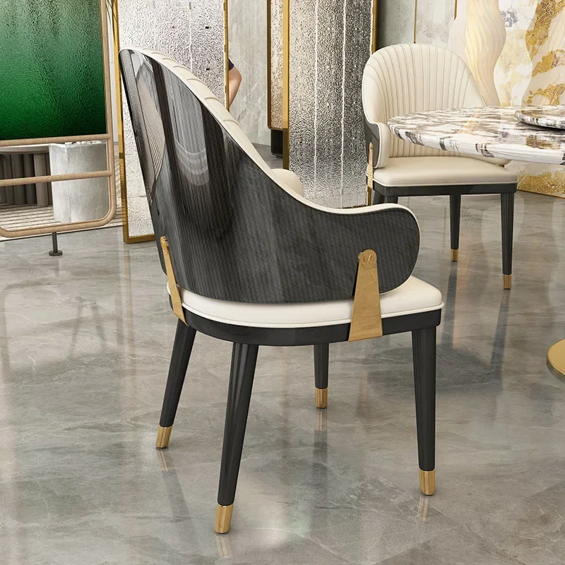 Ristoranti di lusso Sedie da pranzo moderne Casa Soggiorno Sedia da pranzo in pelle italiana Hotel Mobili occasionali Sillas Comedor