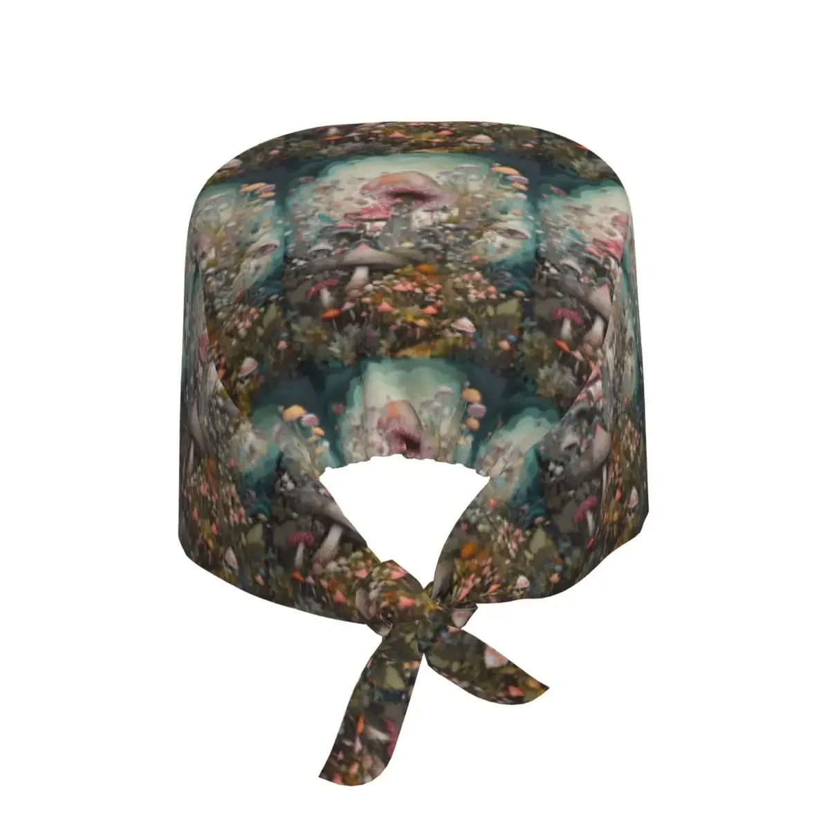 Magical Mushroom Field Scrub Hat Doctor Working Surgical Cap Unisex Adjustable Nursing Caps for Dentist