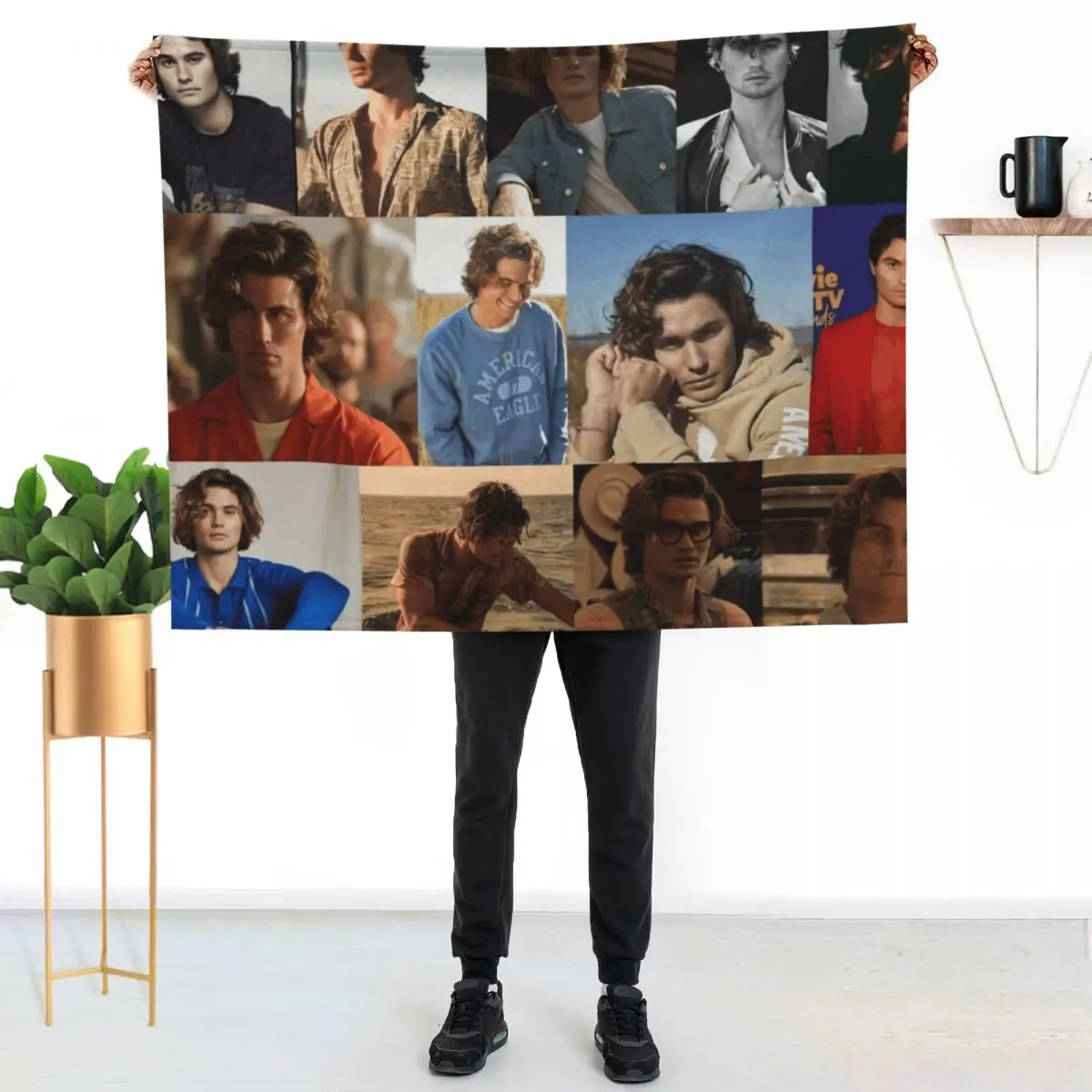Chase Stokes collage Throw Blanket Sofa Quilt Luxury Hair manga Cute Plaid Soft Big Blankets