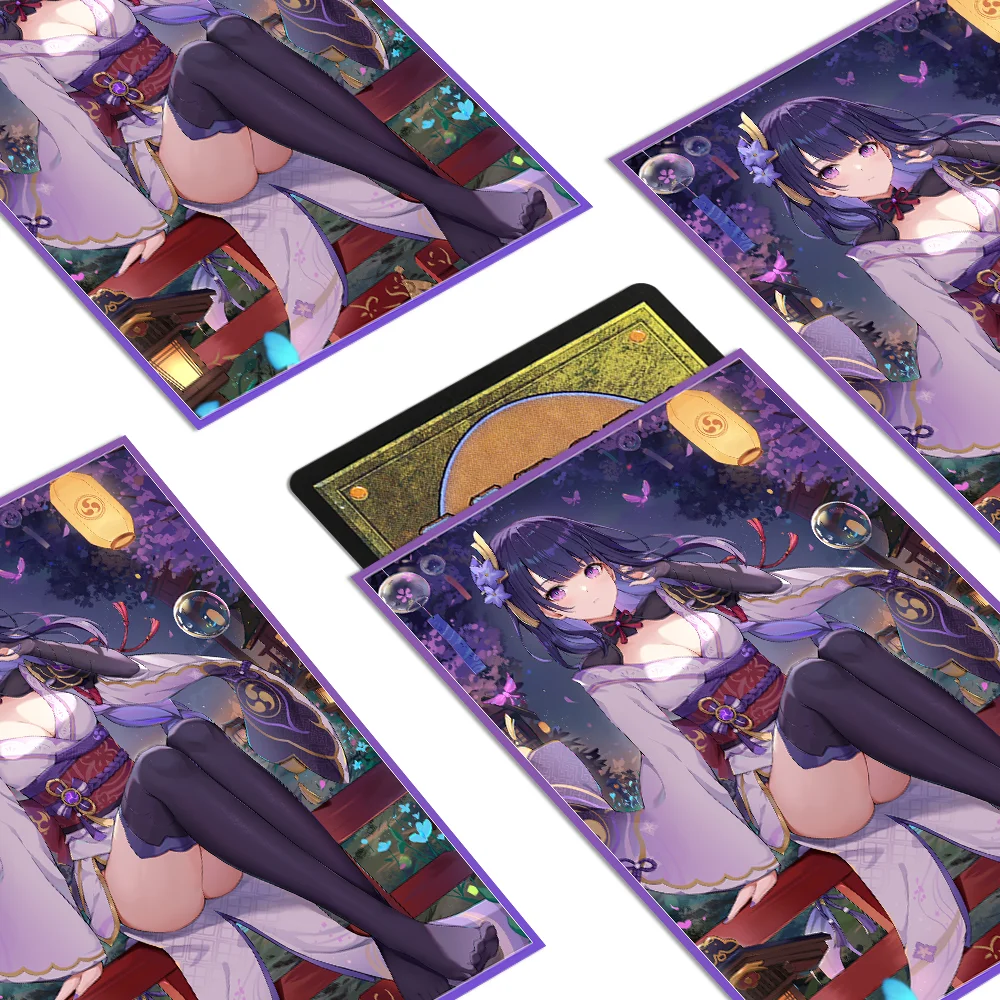 

60 шт., 67X92 мм, Raiden Shogun Art, рукава для карт аниме для MTG/PKM, держатель для карт с верхней загрузкой, настольная игра, торговля игры